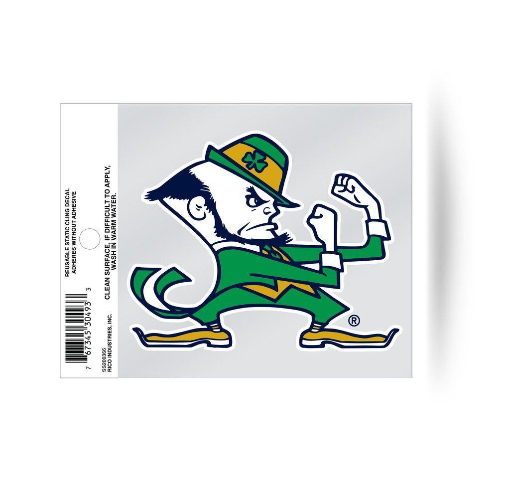 Leprechaun Logo - Notre Dame Fightin Irish Leprechaun Logo Static Cling Sticker NEW ...