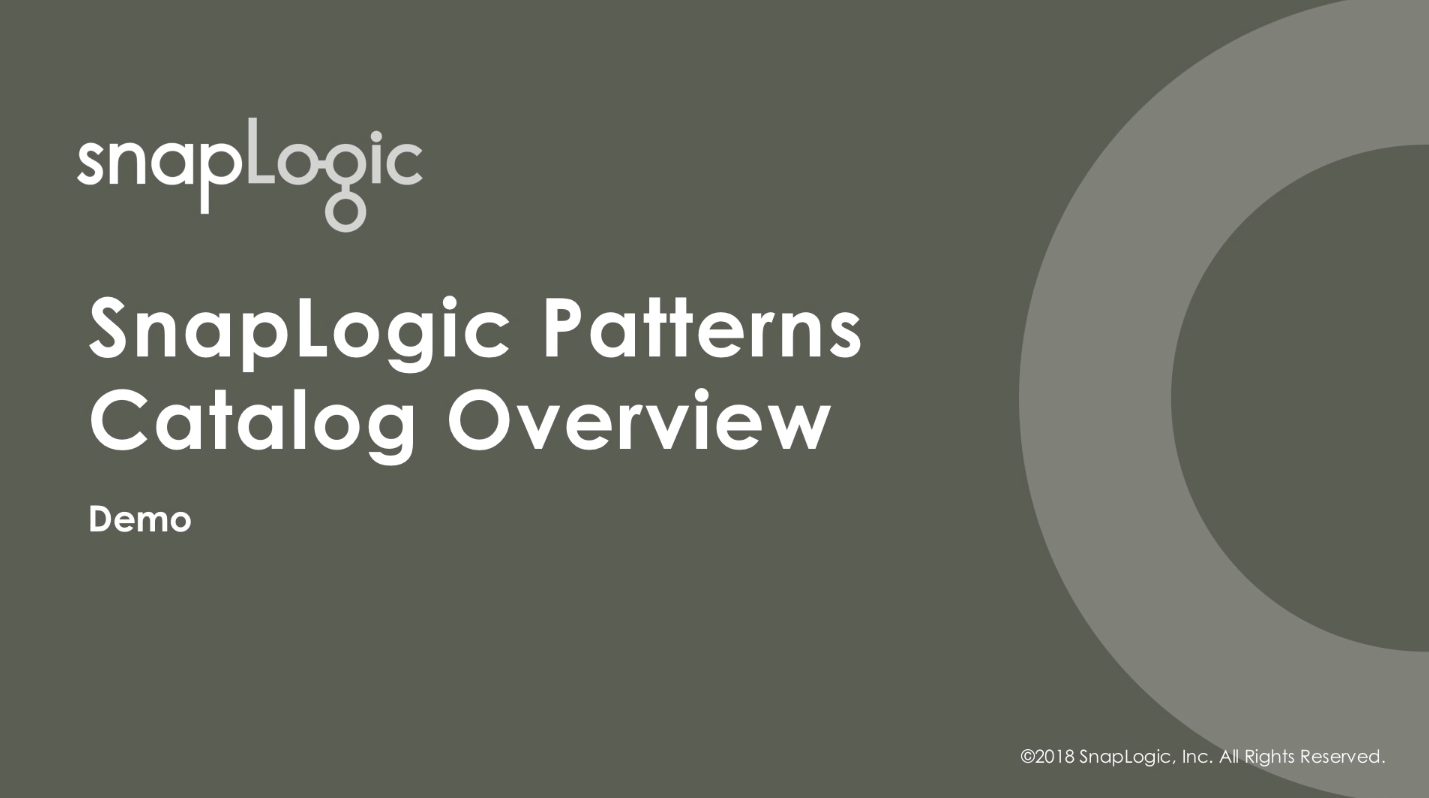 SnapLogic Logo - SnapLogic Patterns Catalog Overview | SnapLogic