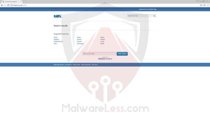 Cox.net Logo - How to Remove Finder.cox.net Browser Redirect Program - MalwareLess