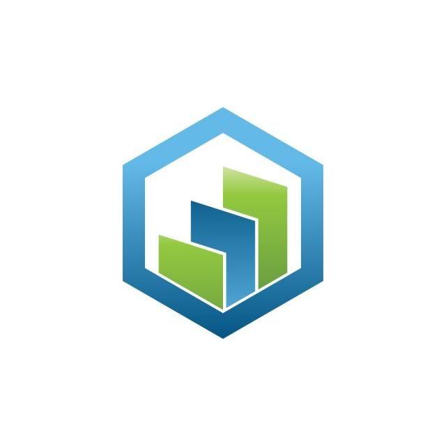 Blue Hexagon Logo - Rising Bar Chart Business Finance Graphic Design Template, Blue ...