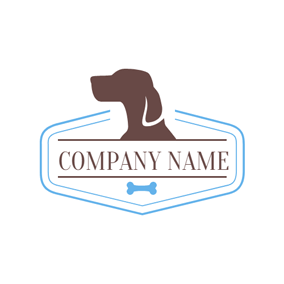 Blue Hexagon Logo - Blue Hexagon and Brown Dog Face logo design | Dog Logo | Logos, Logo ...