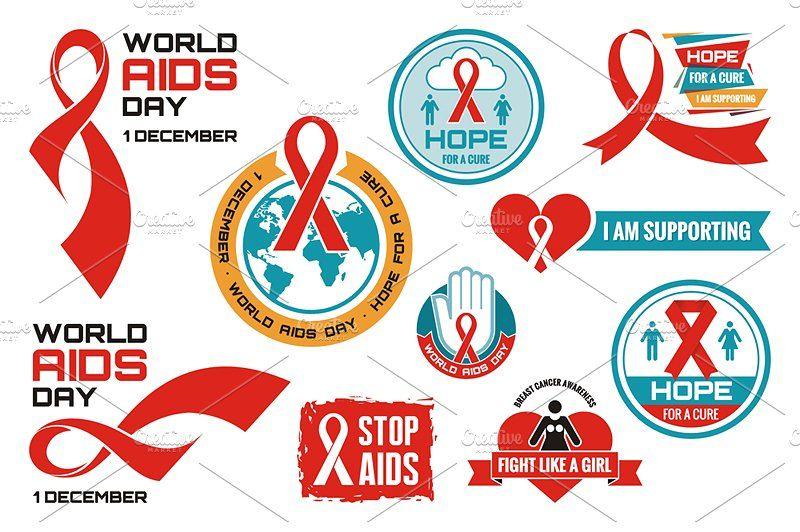 HIV Logo - AIDS - Vector Logos Badges ~ Logo Templates ~ Creative Market