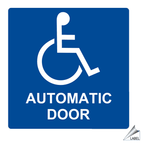 Nhe Logo - ADA Automatic Door Label NHE-9410 Automatic Entrance