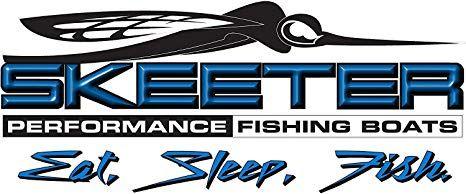 Skeeter Logo - Skeeter 3D EAT, SLEEP FISH, Boats Logo Decal BLUE