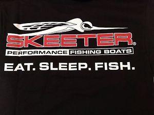 Skeeter Logo - NEW Skeeter Boats, Black Cotton T Shirt With Eat.Sleep.Fish Skeeter
