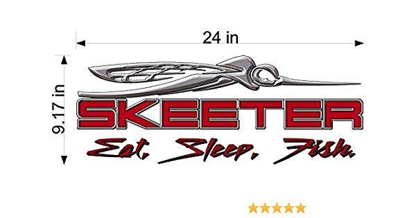 Skeeter Logo - Amazon.com: Skeeter 3D EAT, SLEEP FISH, Boats Logo Decal RED: Sports ...