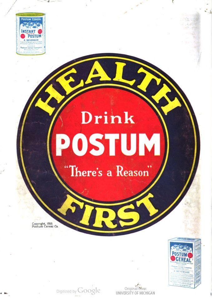 Postum Logo - Health first. Drink Postum. There's a reason. In Everybody's