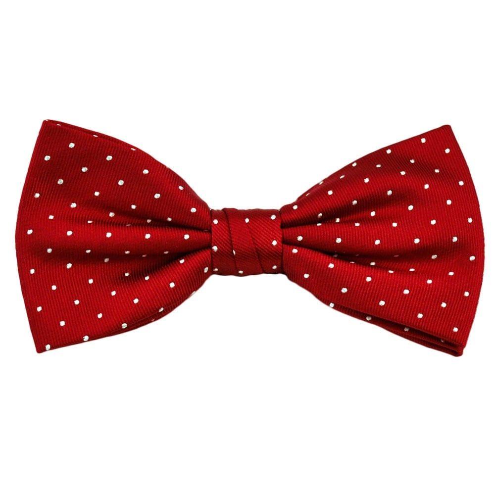 Red White Bow Tie Logo - Red & White Polka Dot Silk Bow Tie from Ties Planet UK
