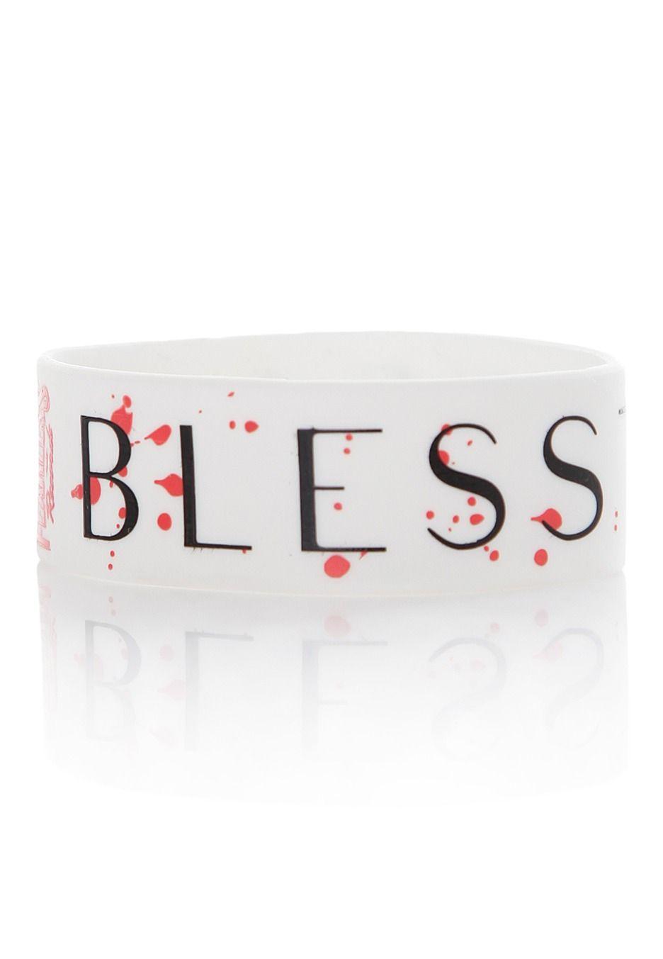 Blessthefall Logo - Blessthefall - Logo White - Bracelet - Official Screamo Merchandise ...