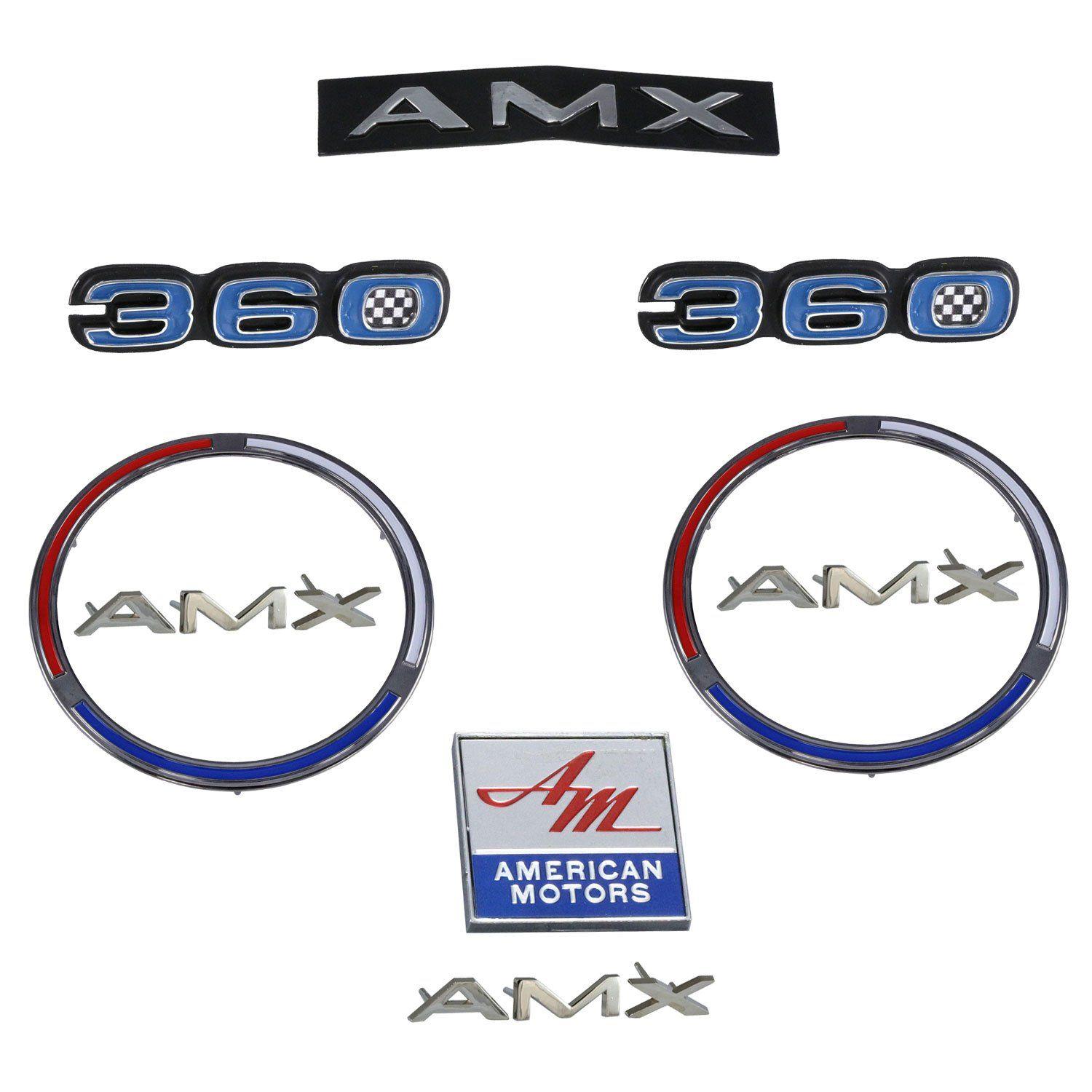 AMX Logo - Early 1970 AMC AMX 360 Complete Exterior Emblem Kit