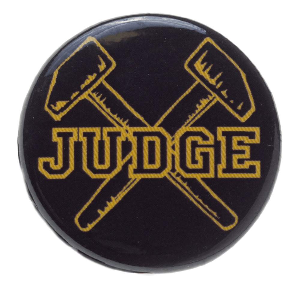 Judge Logo - JUDGE LOGO BUTTON - Sourpuss Clothing