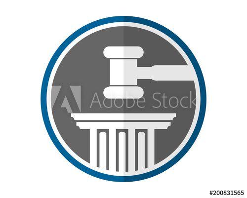 Judge Logo - hammer of justice equality law court judge image vector icon logo