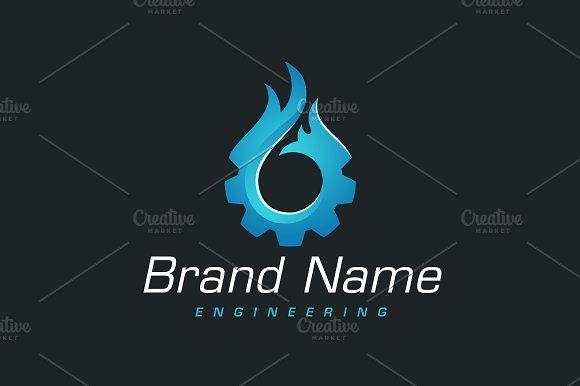 Cogwheel Logo - Burning Cogwheel Logo ~ Logo Templates ~ Creative Market