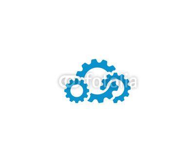 Cogwheel Logo - Cloud gear logo template. Cloud computing vector design. Cogwheel ...