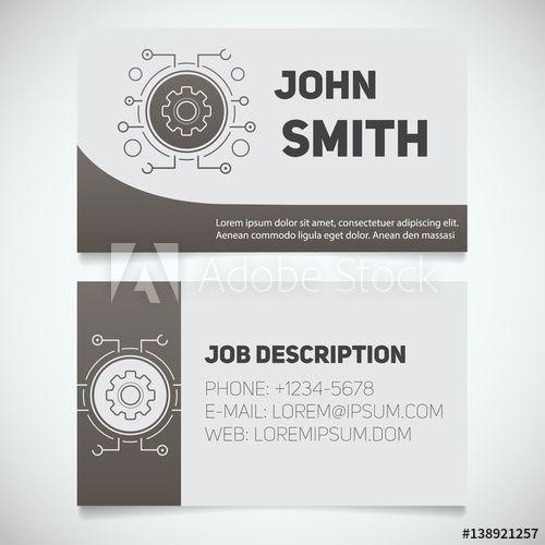 Cogwheel Logo - Business card print template with cogwheel logo this stock