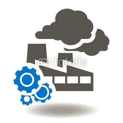 Cogwheel Logo - Industry plant with cogwheel icon vector. Industrial production ...