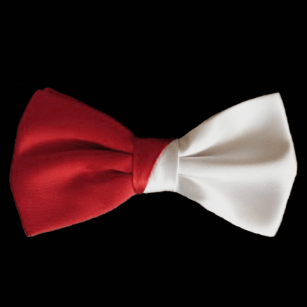 Red and White Bowtie Logo - Cavalry Red and White Bowtie - Garters & Bowties - Cav Shop