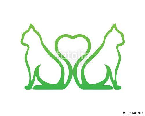 Catter Logo - Modern Pet Logo - Green Cat Cattery Symbol