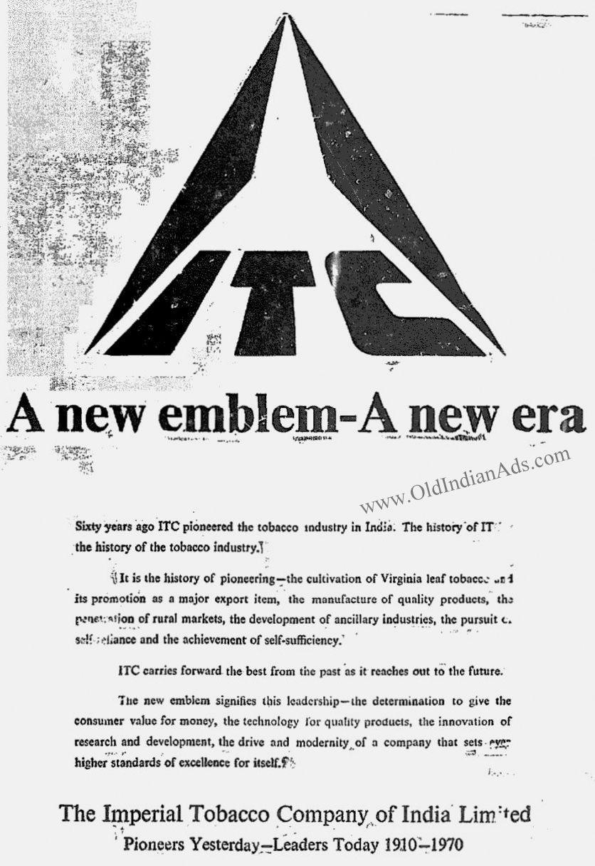 ITC Logo - 1970: ITC logo makeover - Old Indian Ads
