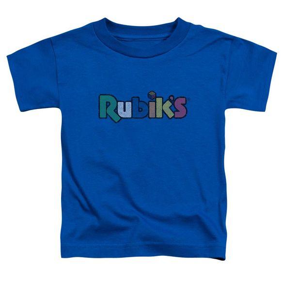 FYE Logo - Rubik's Cube Smudge Logo Short Sleeve Toddler Tee Royal Blue T Shirt