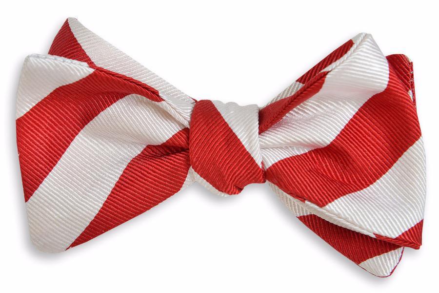 Red and White Bowtie Logo - All American Stripe Bow Tie - Red and White - High Cotton