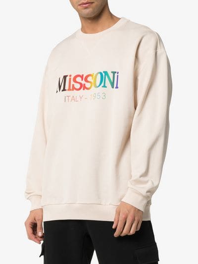 Missoni Logo - Missoni logo print dropped shoulder cotton sweatshirt | Browns