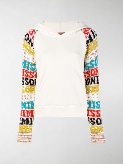 Missoni Logo - Missoni white Wool logo sleeve hoodie| Stefaniamode.com