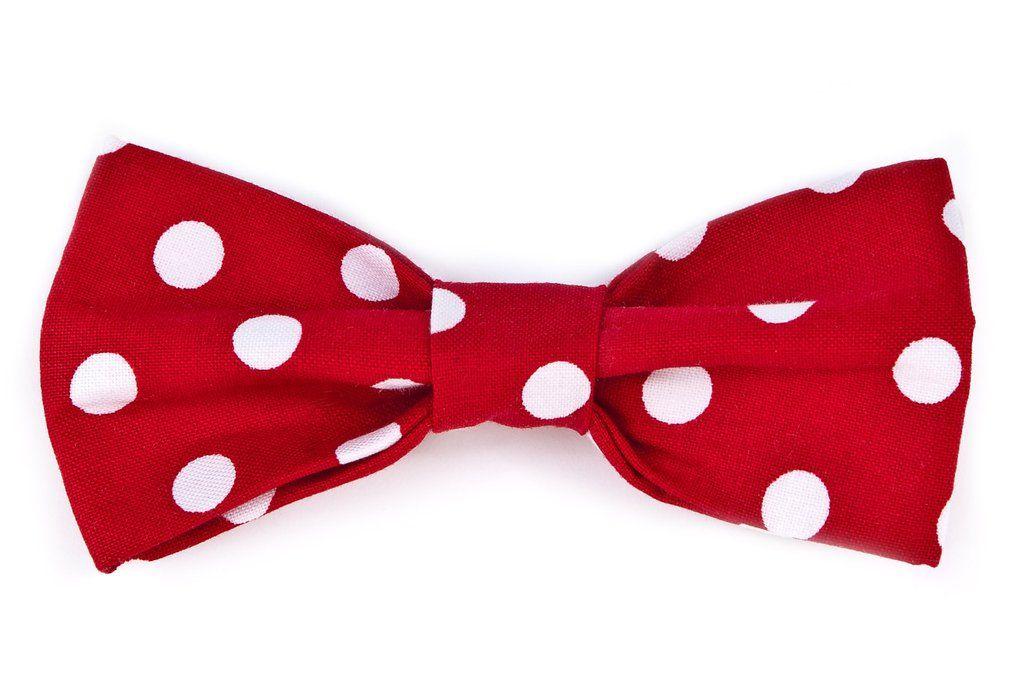 Red and White Bowtie Logo - Red White Dots Dog Bowtie