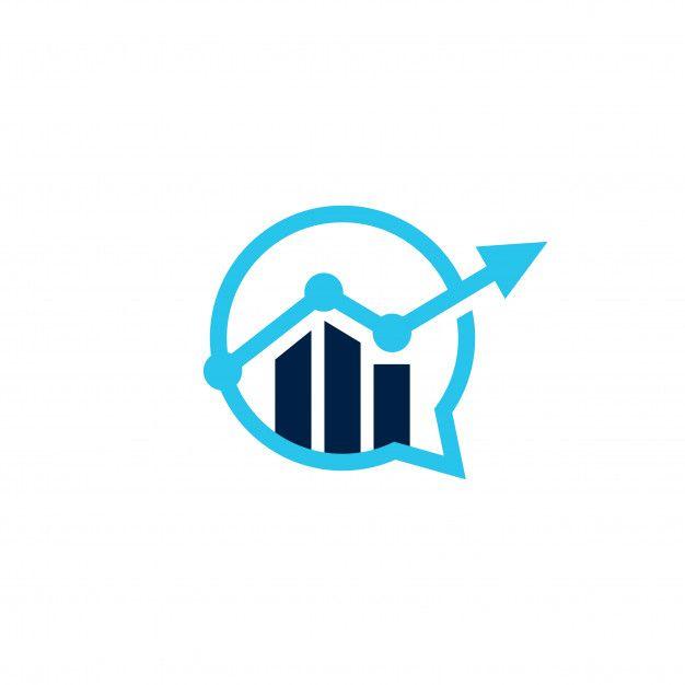 Chart Logo - Bar chart statistics business talk chat bubble logo icon Vector