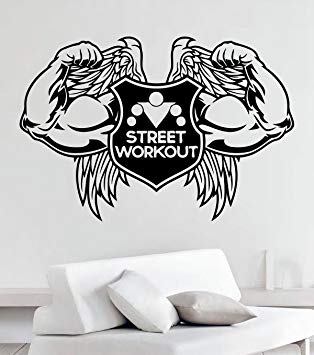 Workout Logo - Amazon.com: Street Workout Logo Man Sport Wall Vinyl Decals for Gym ...