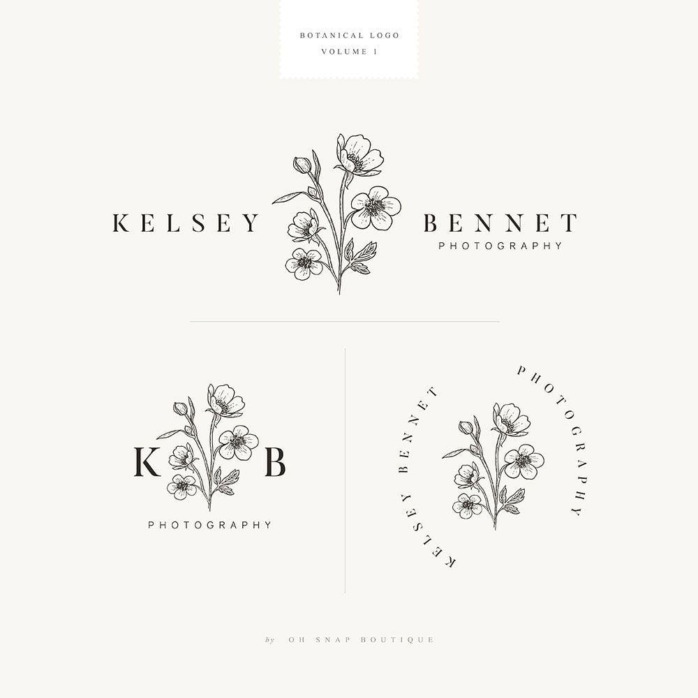 Botanical Logo - Botanical Editable Logo Kit Snap Boutique