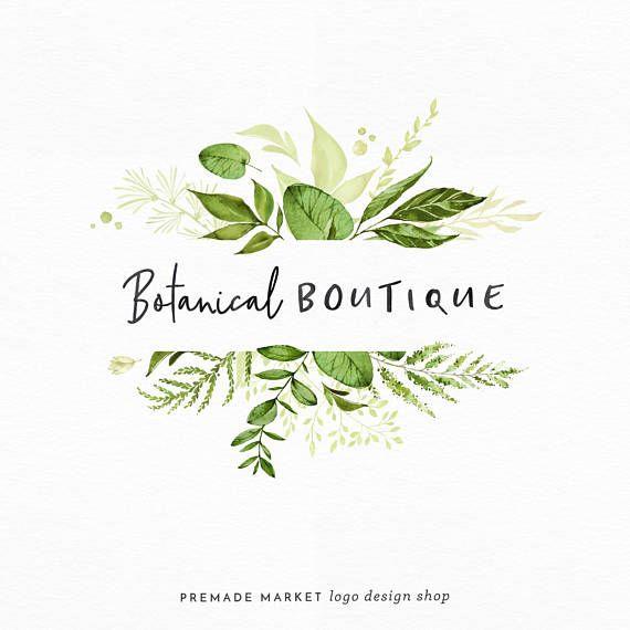 Botanical Logo - Premade Logo Design, Botanical Logo, Handwritten Logo, Nature Logo