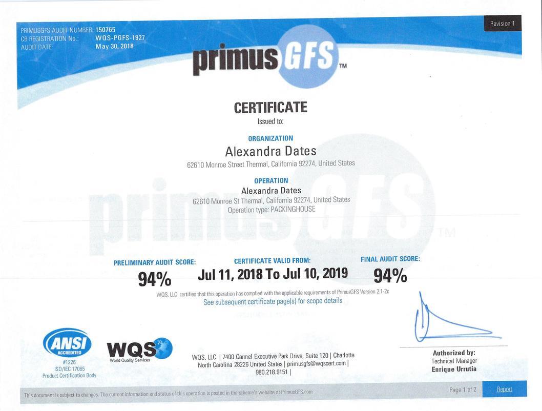 PrimusGFS Logo - Primus GFS Certificate