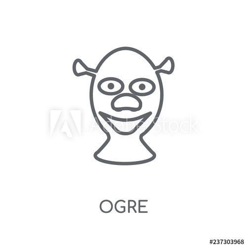 Ogre Logo - ogre linear icon. Modern outline ogre logo concept on white