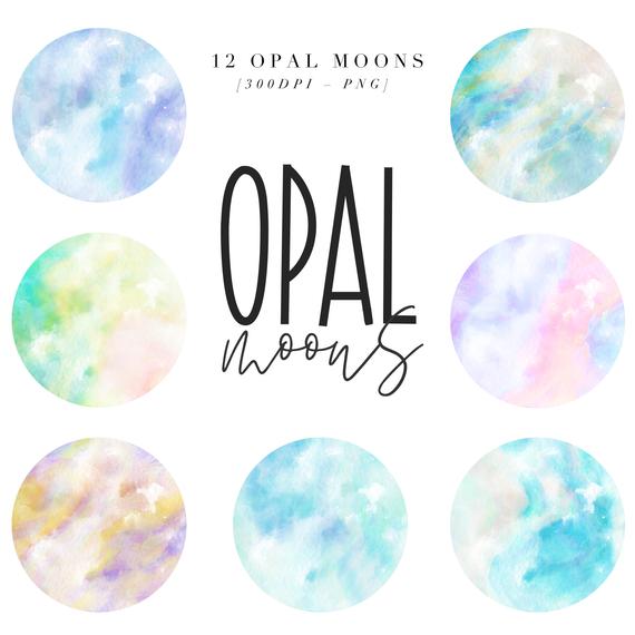 Opal Logo - Opal Moons Clip Art Opal Logo Design Opal Texture | Etsy
