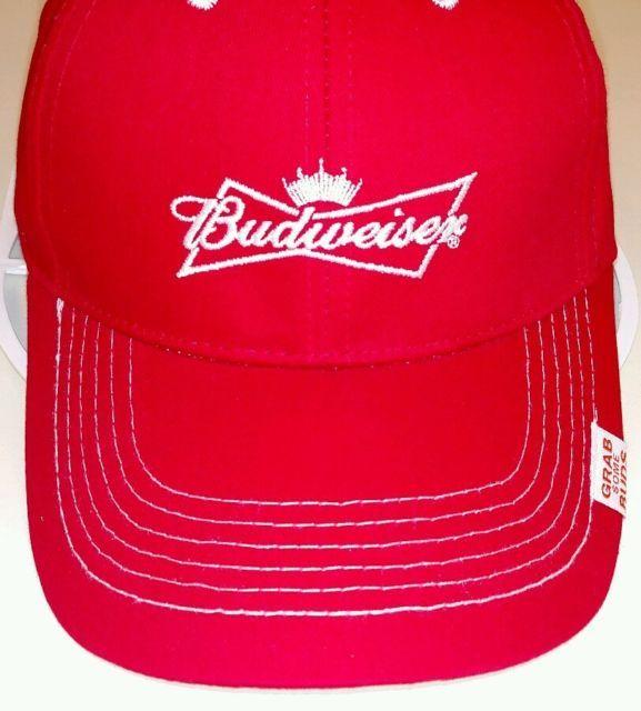 Red and White Bowtie Logo - Budweiser Grab Some Buds Bow Tie Logo Hat Red White Adjustable ...