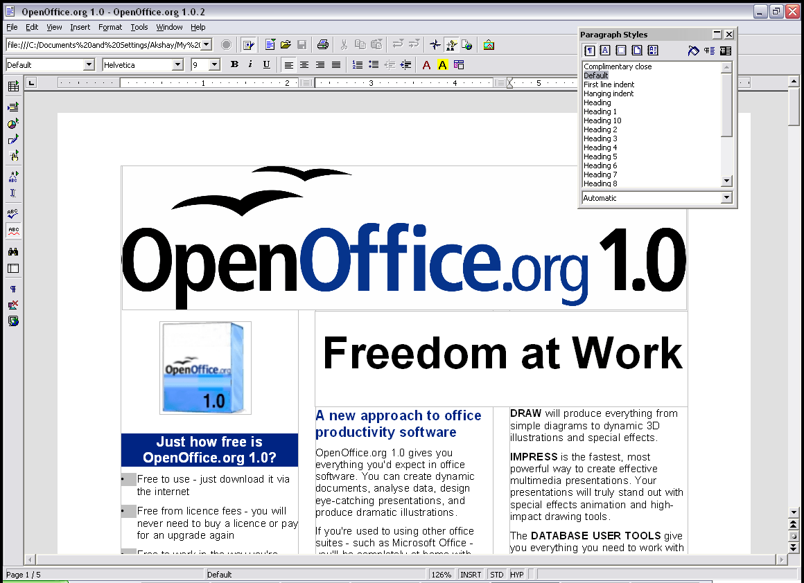 OpenOffice Logo - OpenOffice.org Screenshots