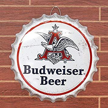 Busch Logo - Budweiser Beer Anheuser Busch Logo Corrugated Metal Sign