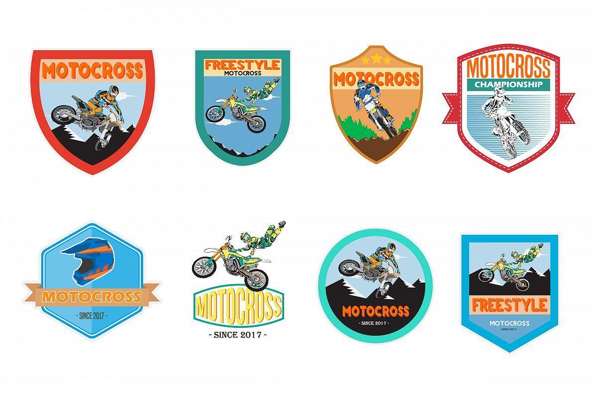 Motocross Logo - set of motocross badge logo vector