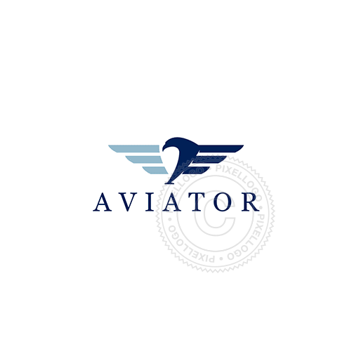 Llog Logo - Flight School - blue winged eagle | Pixellogo