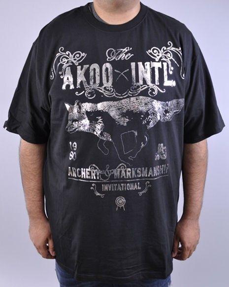 Akoo Logo - NEW MENS AKOO FOX LOGO INTERNATIONAL ARCHERY BLACK TEE T SHIRT SIZE