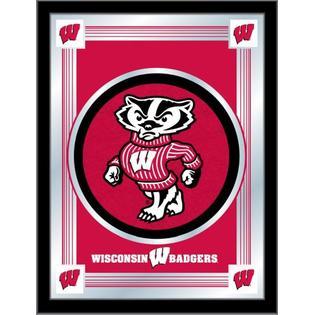 Bucky Logo - HBS Wisconsin Mirror w/ Bucky Badgers Logo - Wood Frame