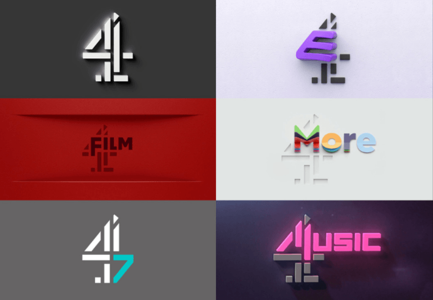 E4 Logo - Channel 4 airs 'eclectic, unpredictable' rebrand across all of its
