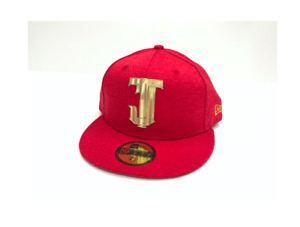 TJ Logo - Toros De Tijuana LMB New Era 59FIFTY Scarlet W Gold Tj Logo
