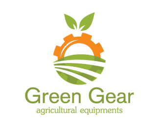 Agricultural Logo - Green Gear for Agricultural Equipment Designed