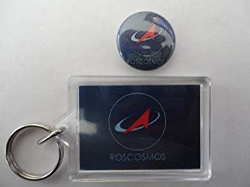 Roscosmos Logo - Russian Space Agency Roscosmos Logo/Emblem 2 Sided Photo Keyring ...