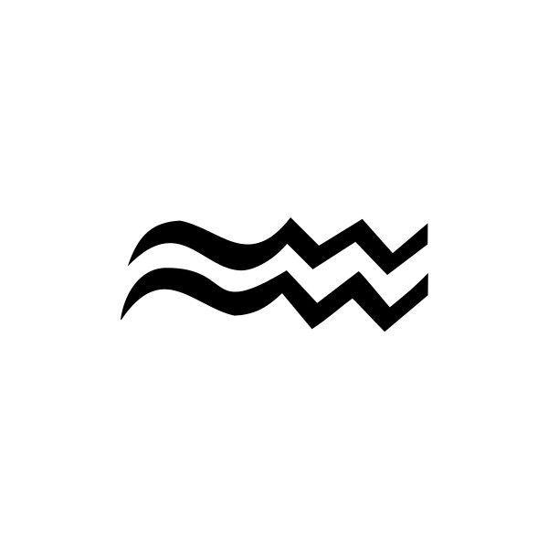 Aquarius Logo - zodiac symbol Aquarius BW - public domain clip art image ...
