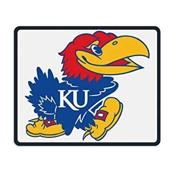 Kansas Logo - Rushero Cool Kansas Jayhawks Beautiful Bird Logo Mousepads Black ...