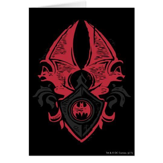 Red and Black Bat Logo - Batman Symbol. Red Black Bat Stamp Crest Logo
