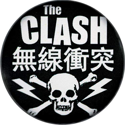 Crossbones Logo - Amazon.com: The Clash Kanji with Skull & Crossbones Logo Button/Pin ...